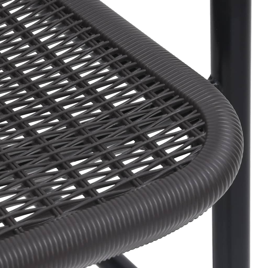 6-Piece Plastic Rattan & Steel Garden Chairs Set - 110 kg Capacity