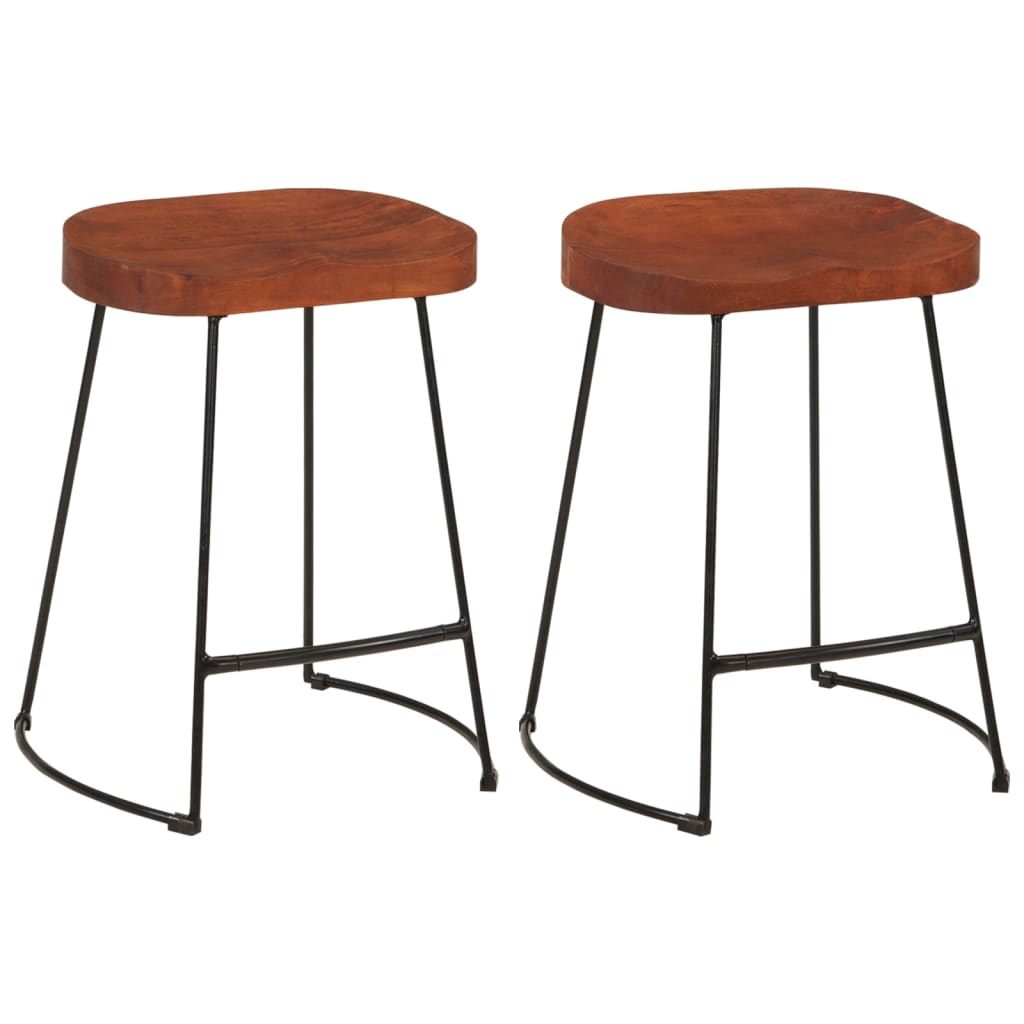 Gavin Bar Stools Set of 2, Solid Mango Wood, 45x38x53 cm