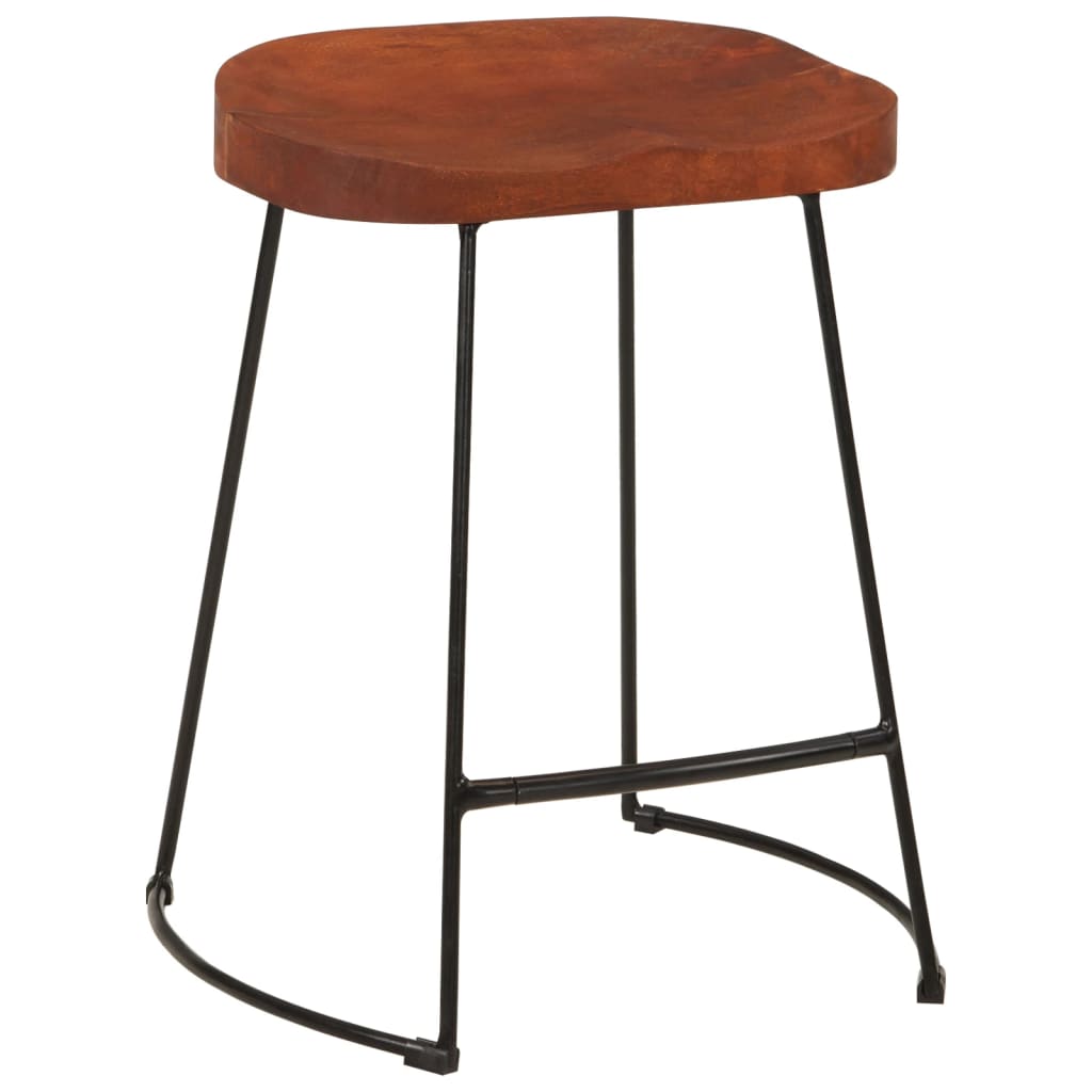 Gavin Bar Stools Set of 2, Solid Mango Wood, 45x38x53 cm
