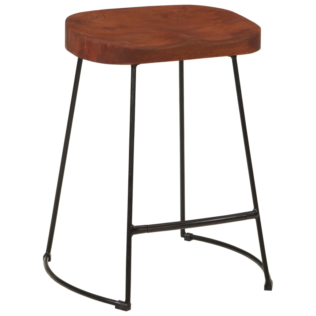 Gavin Bar Stools Set of 2, Solid Mango Wood, 45x38x53 cm
