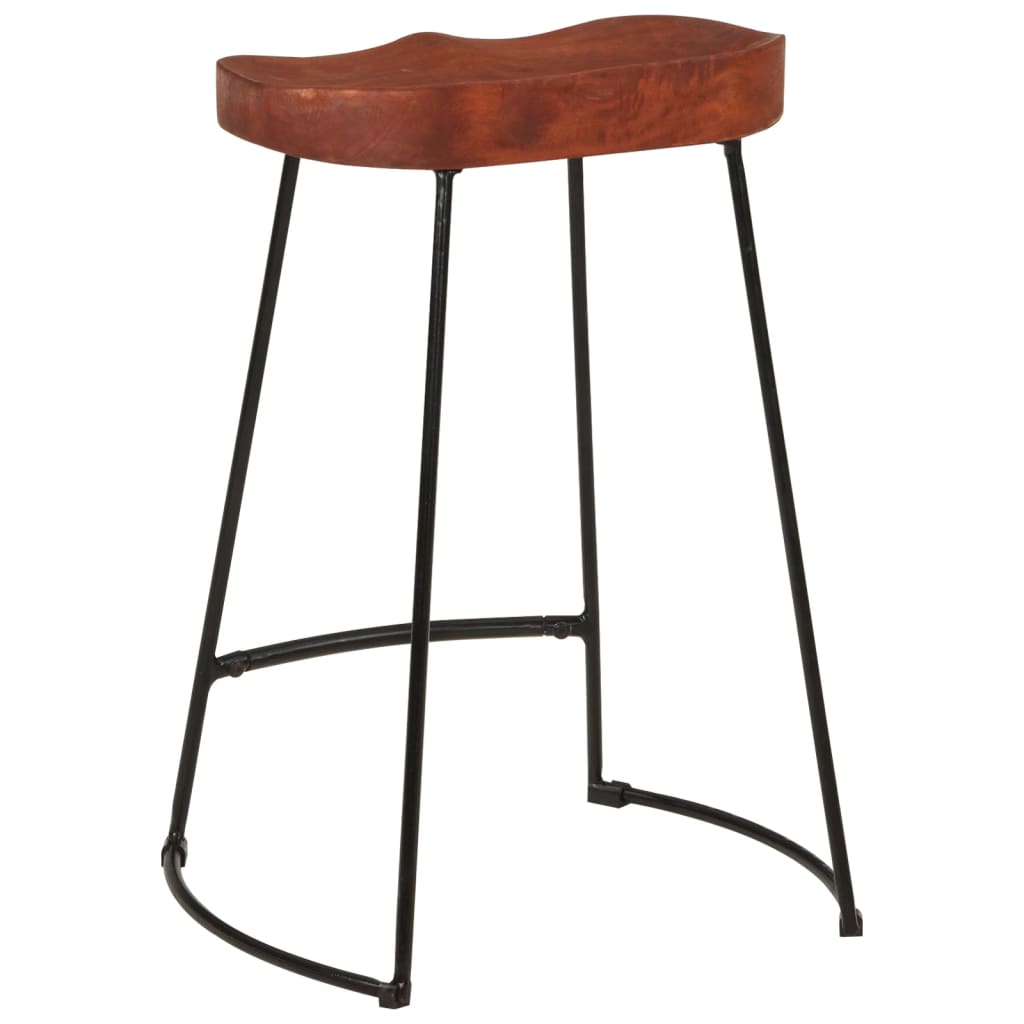 Gavin Bar Stools Set of 2 - Solid Mango Wood, 45x40x63 cm