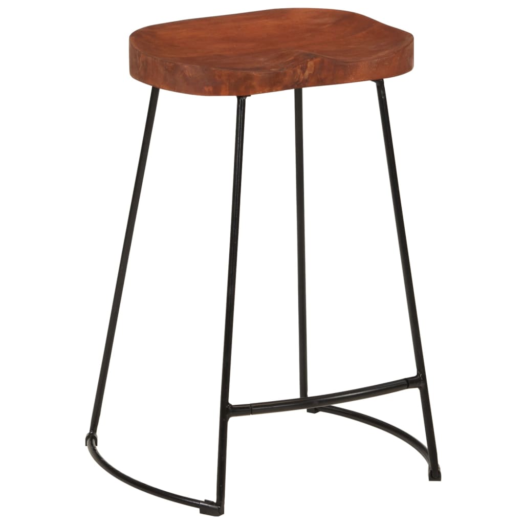 Gavin Bar Stools Set of 2 - Solid Mango Wood, 45x40x63 cm