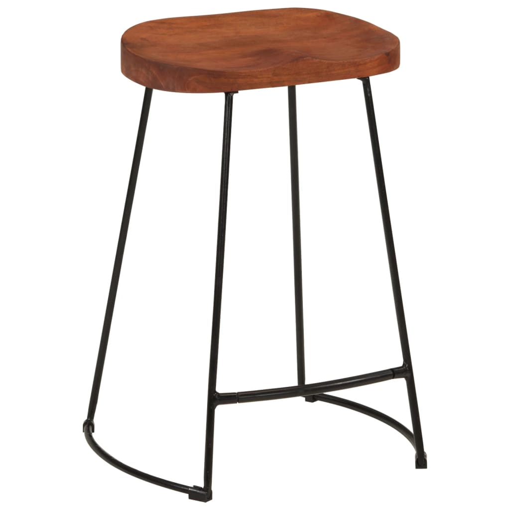 Gavin Bar Stools Set of 2 - Solid Mango Wood, 45x40x63 cm
