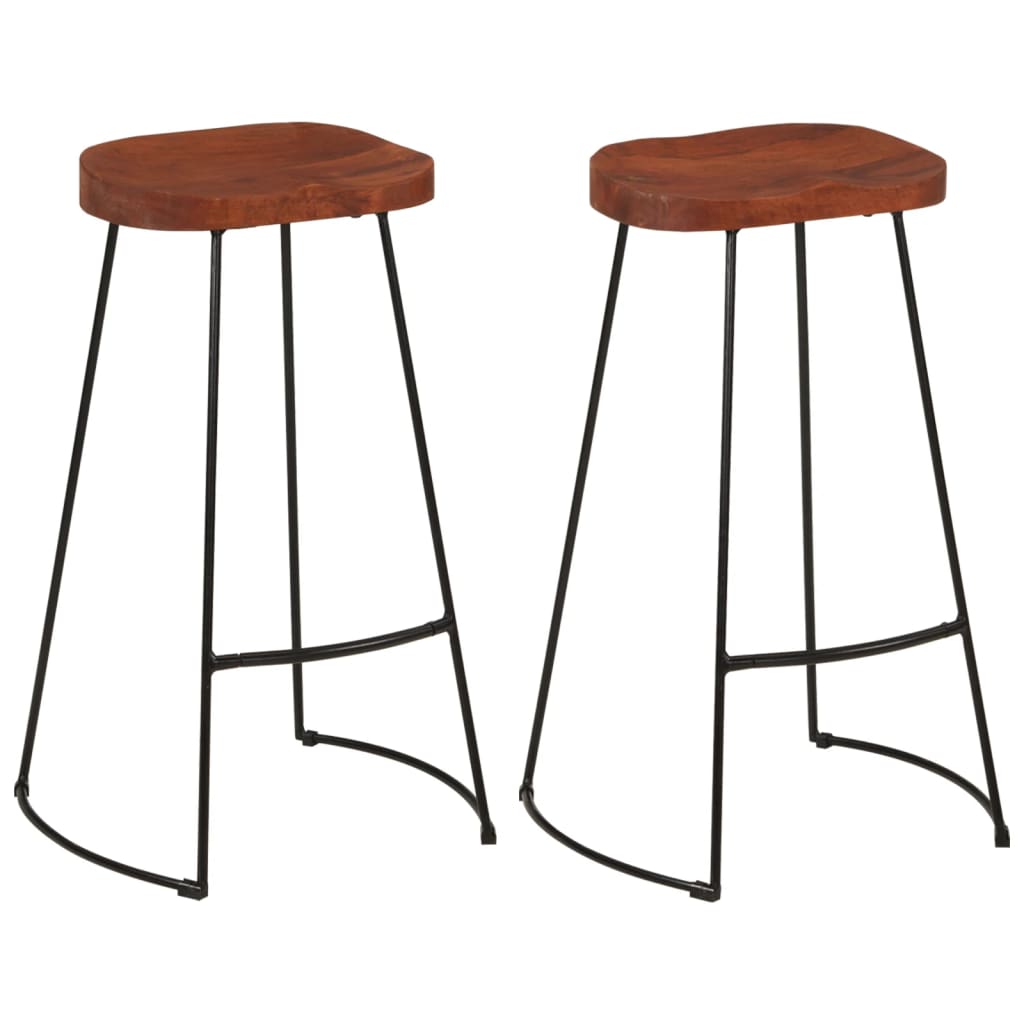 Gavin Bar Stools Set of 2 - Solid Mango Wood 50x40x78 cm