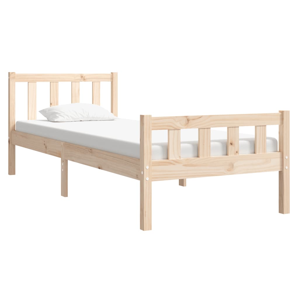 Solid Wood Single Bed Frame - Durable & Stylish Design, No Mattress