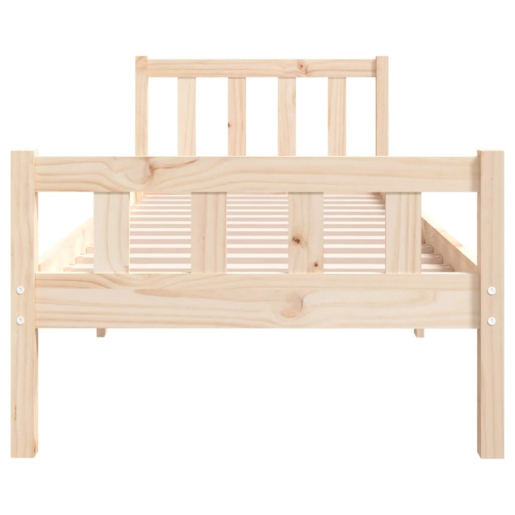 Solid Wood Single Bed Frame - Durable & Stylish Design, No Mattress