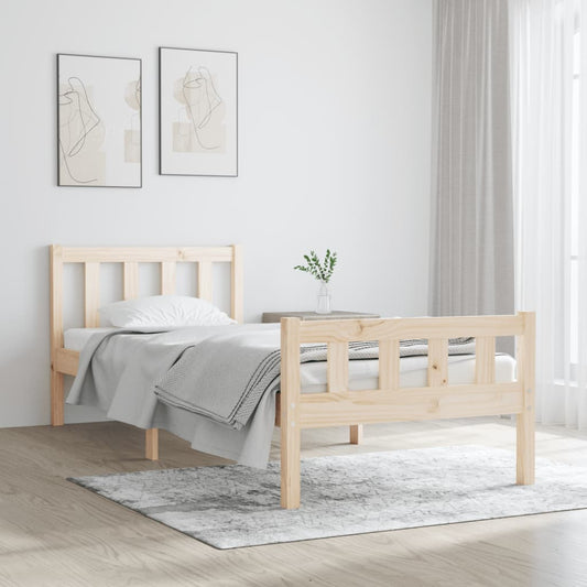 Solid Wood Single Bed Frame - Durable & Stylish Design, No Mattress