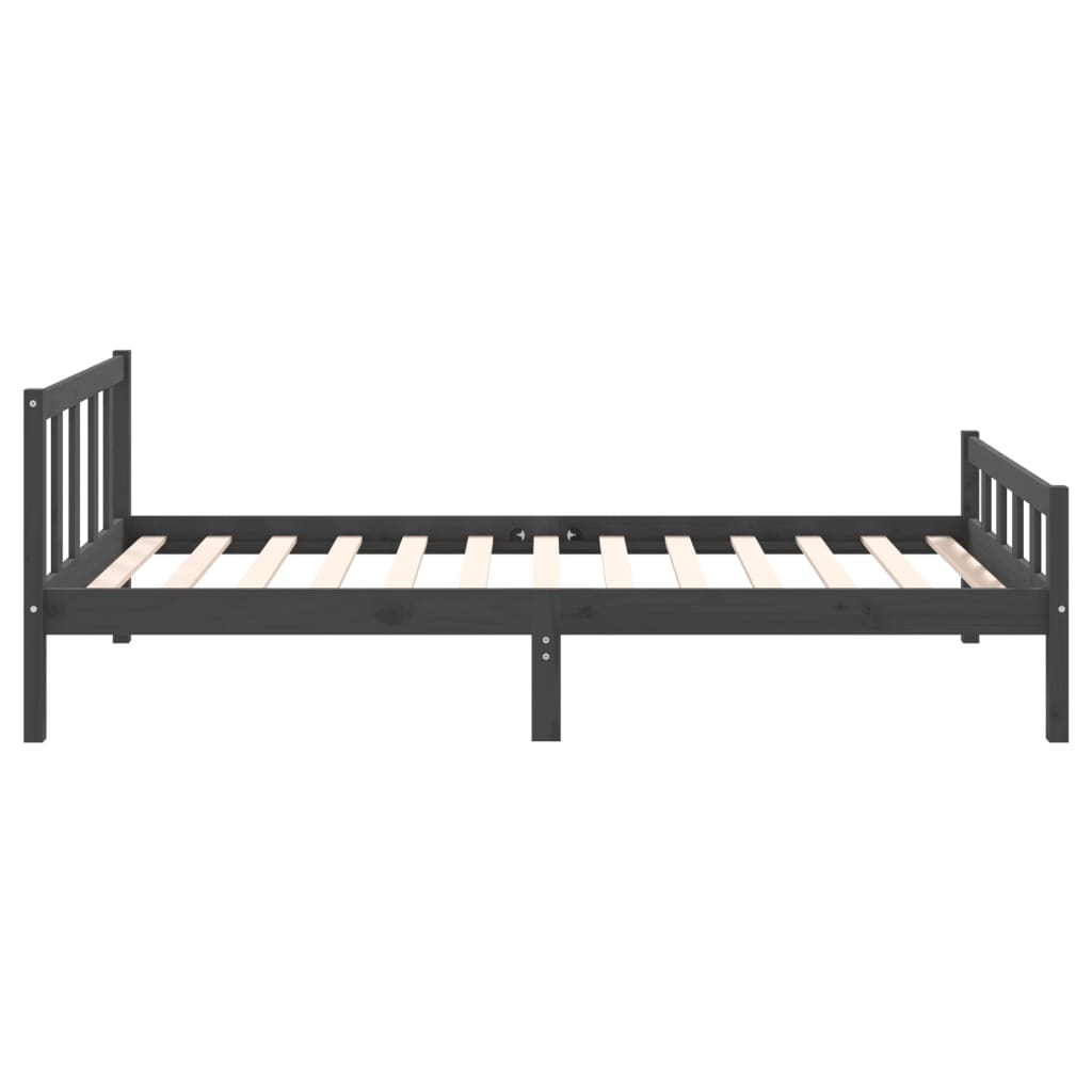 Solid Wood Grey Bed Frame 100x200 cm - No Mattress Included