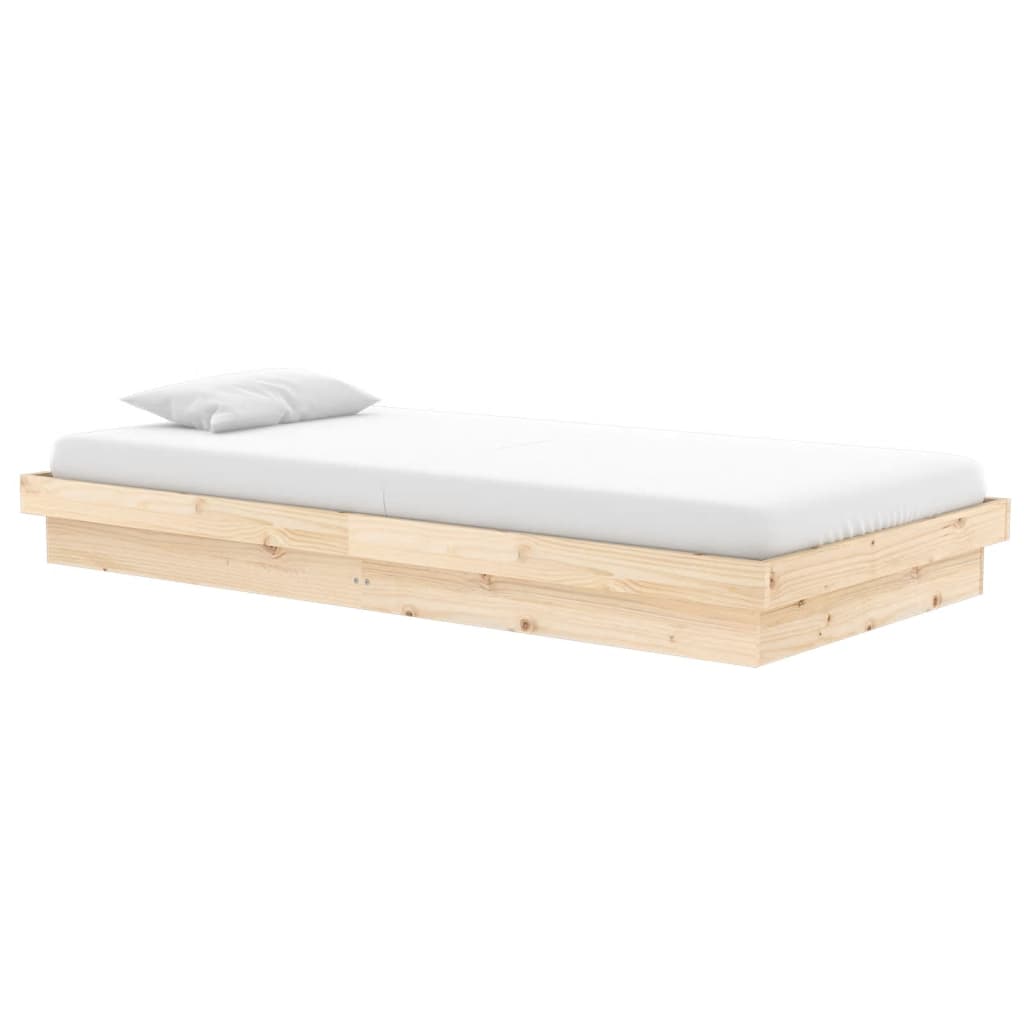 vidaXL Solid Wood Bed Frame 90x200 cm – No Mattress Included