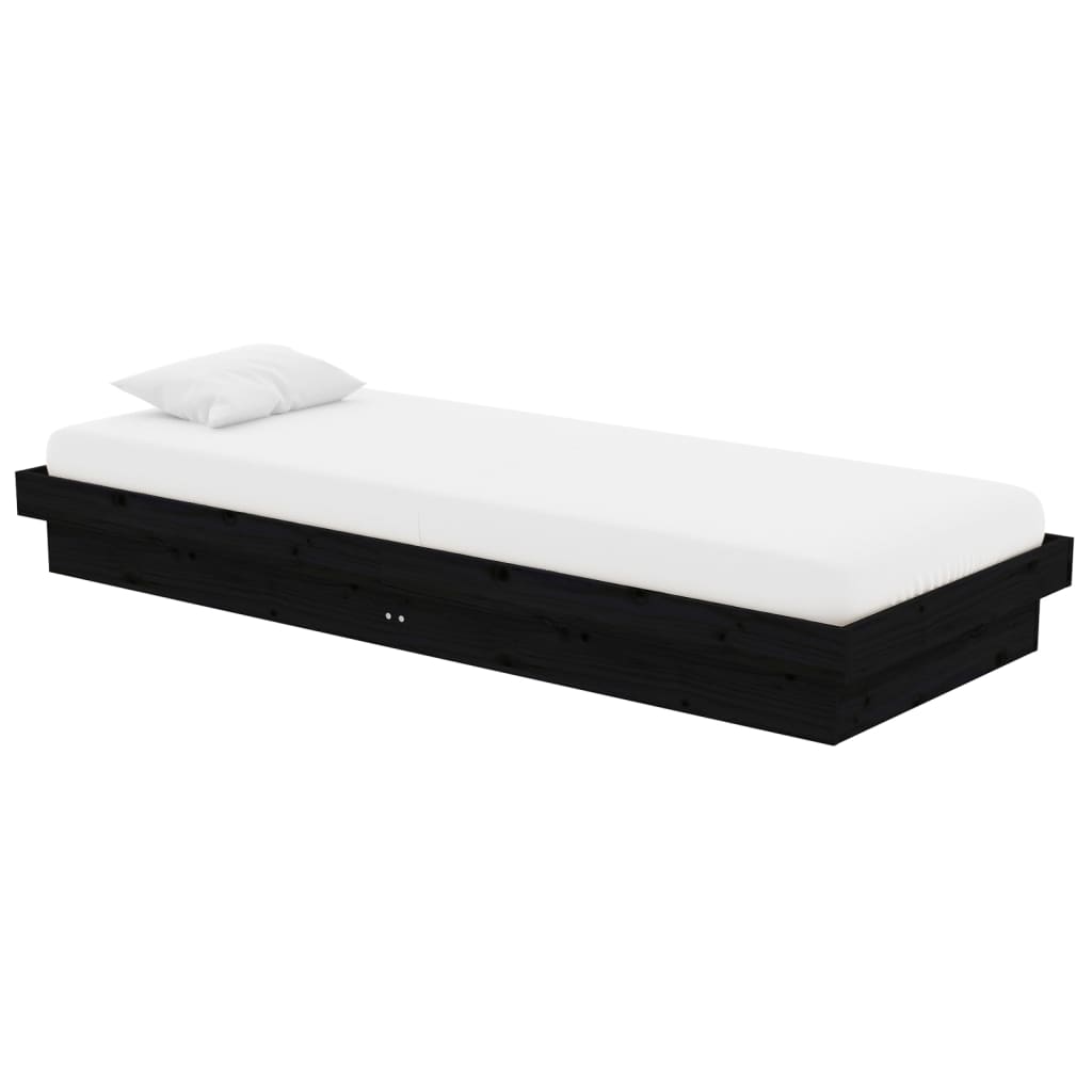 Solid Wood Black Bed Frame - Small Single (Mattress Not Included)