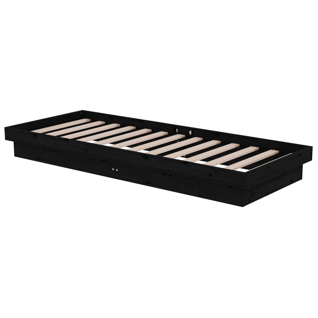 Solid Wood Black Bed Frame - Small Single (Mattress Not Included)