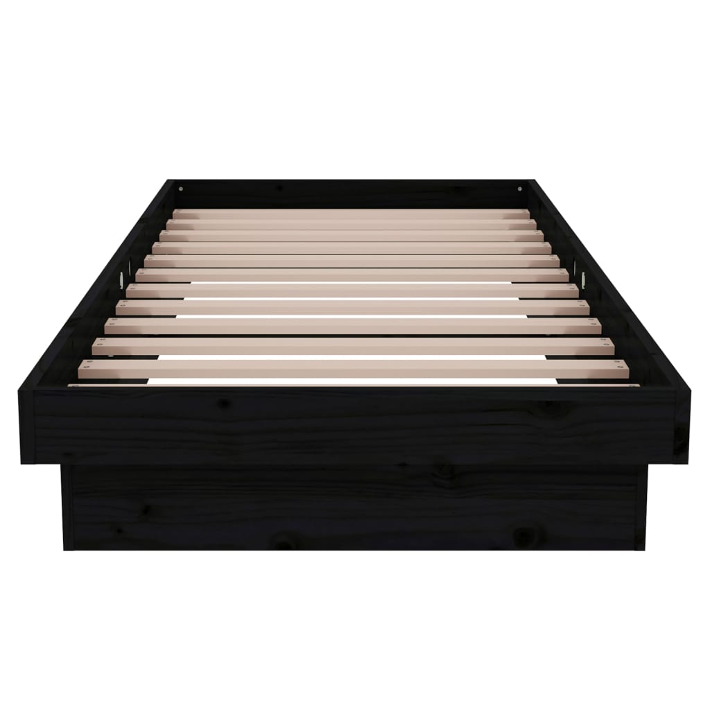 Solid Wood Black Bed Frame - Small Single (Mattress Not Included)