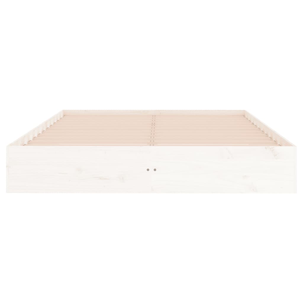 White Solid Wood Super King Bed Frame 180x200 cm (No Mattress)