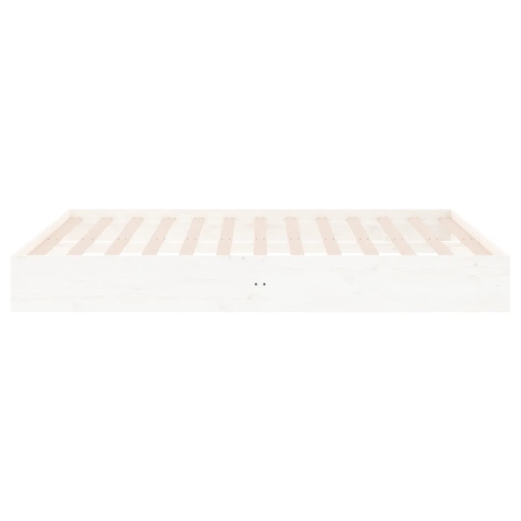 White Solid Wood Super King Bed Frame 180x200 cm (No Mattress)