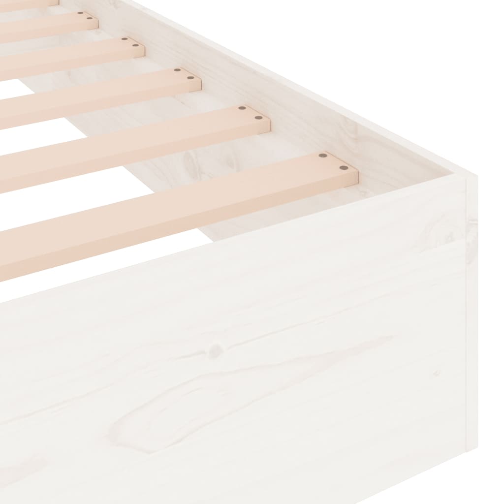 White Solid Wood Super King Bed Frame 180x200 cm (No Mattress)