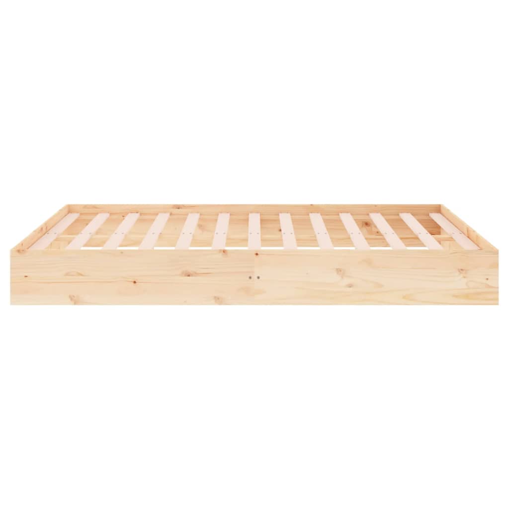 Solid Wood King Size Bed Frame 150x200 cm – Natural Finish