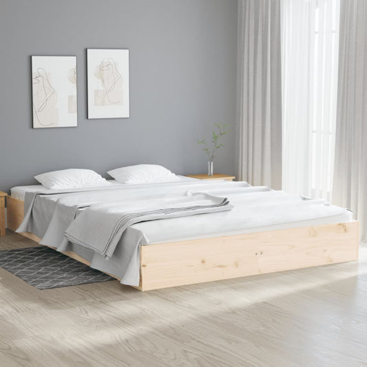 Solid Wood Bed Frame 140x200 cm - Sleek & Durable Design