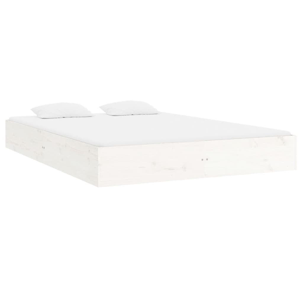 White Solid Wood Bed Frame 120x200 cm - Mattress Not Included
