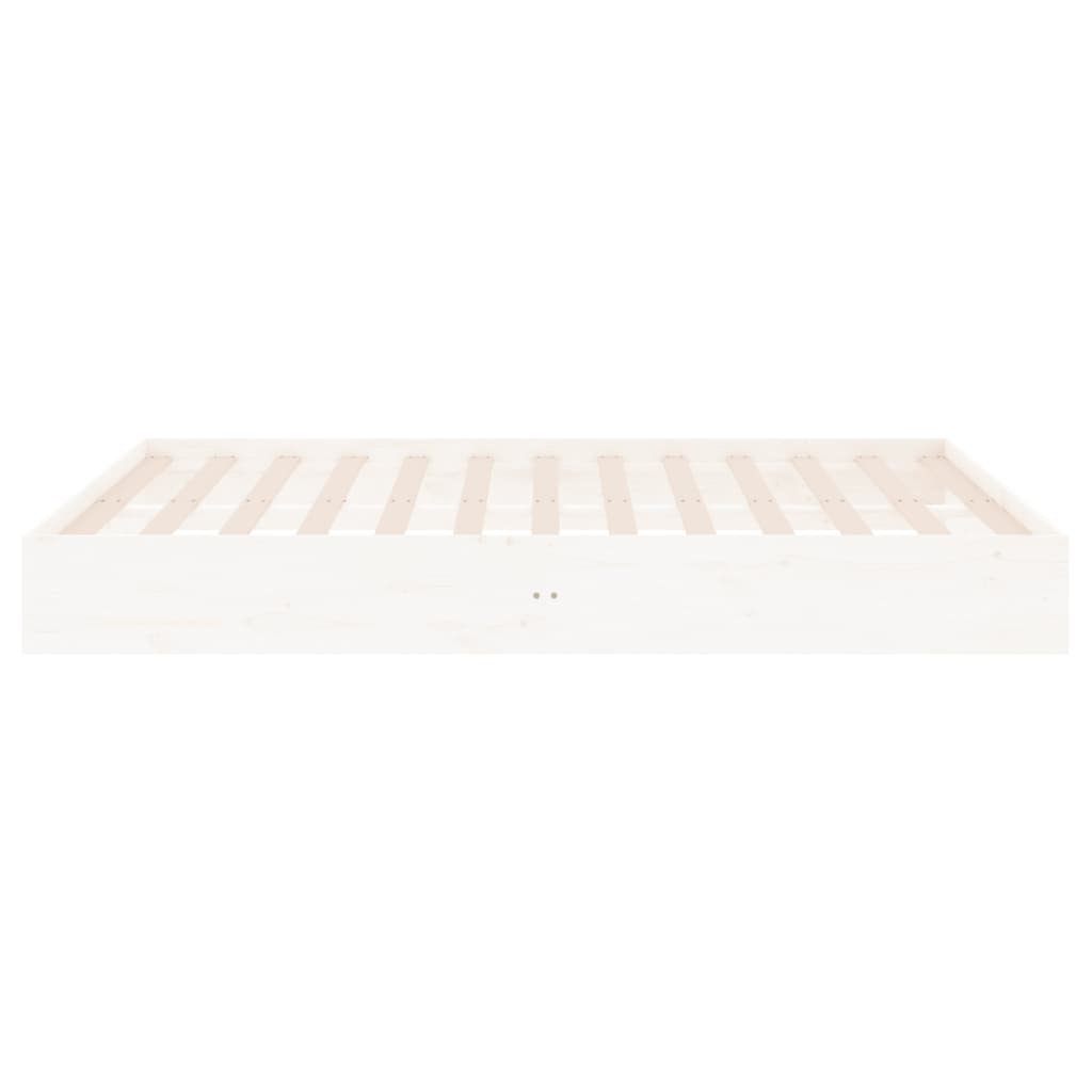White Solid Wood Bed Frame 120x200 cm - Mattress Not Included