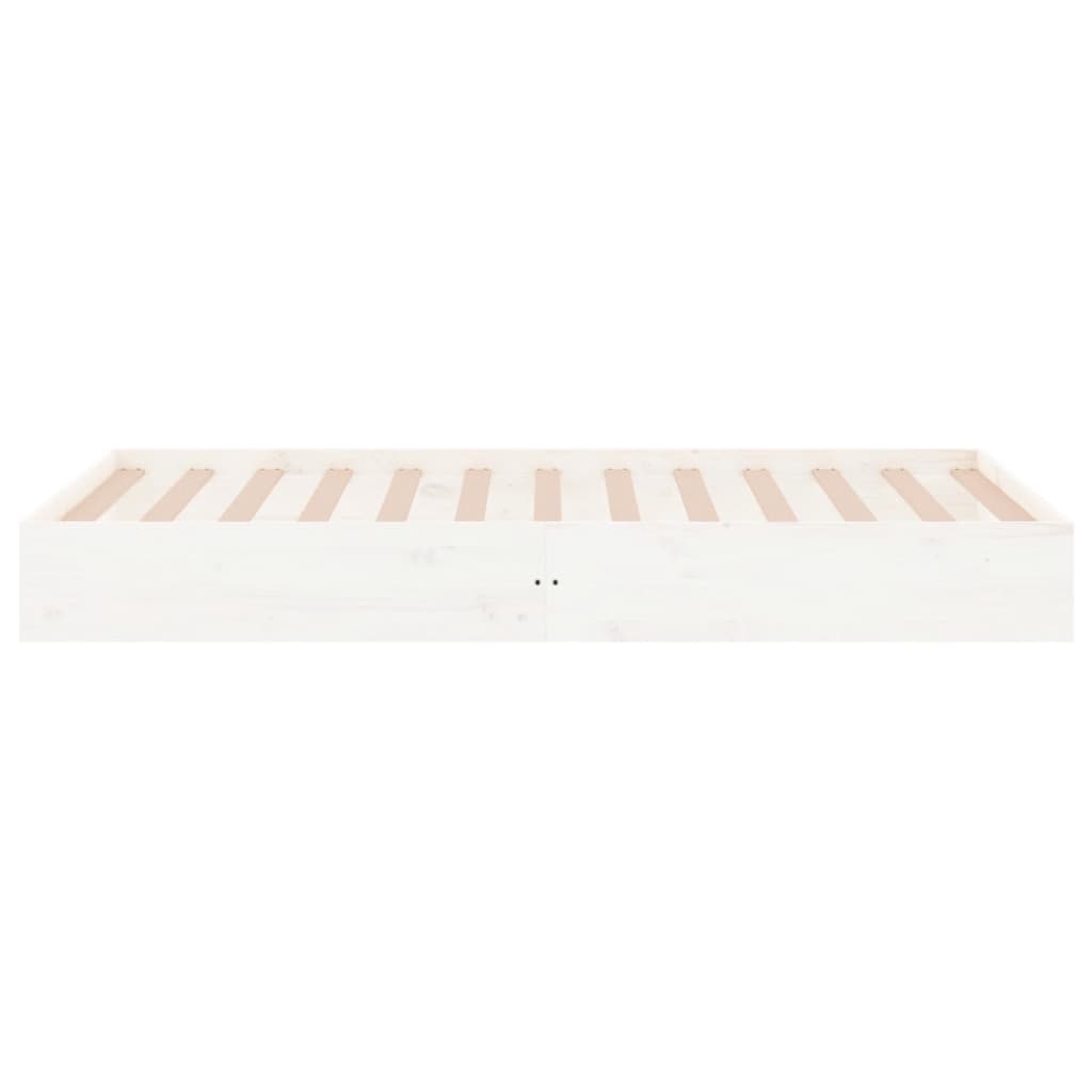 White Solid Wood Bed Frame 90x200 cm - Mattress Not Included