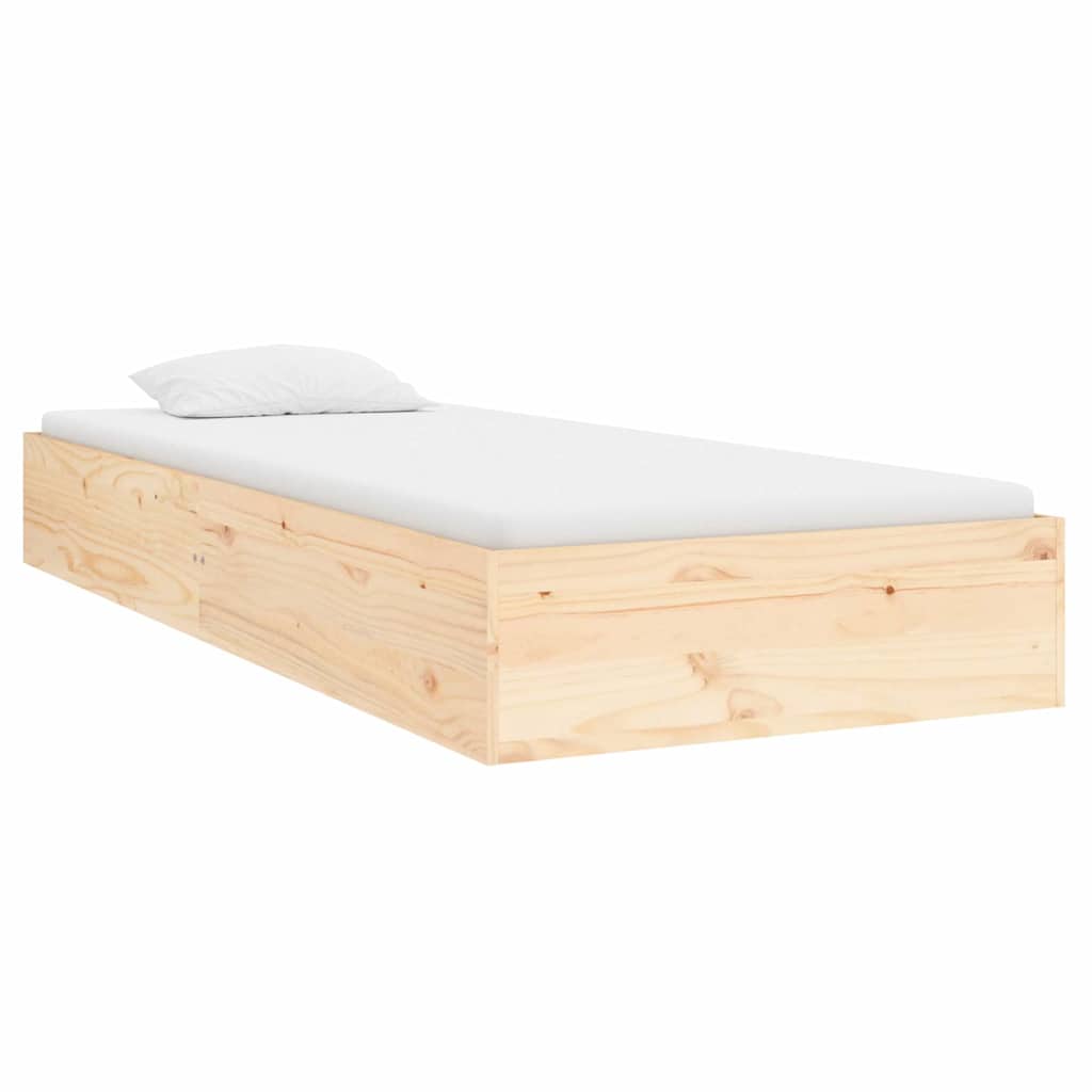 Solid Wood Small Single Bed Frame 75x190 cm - No Mattress
