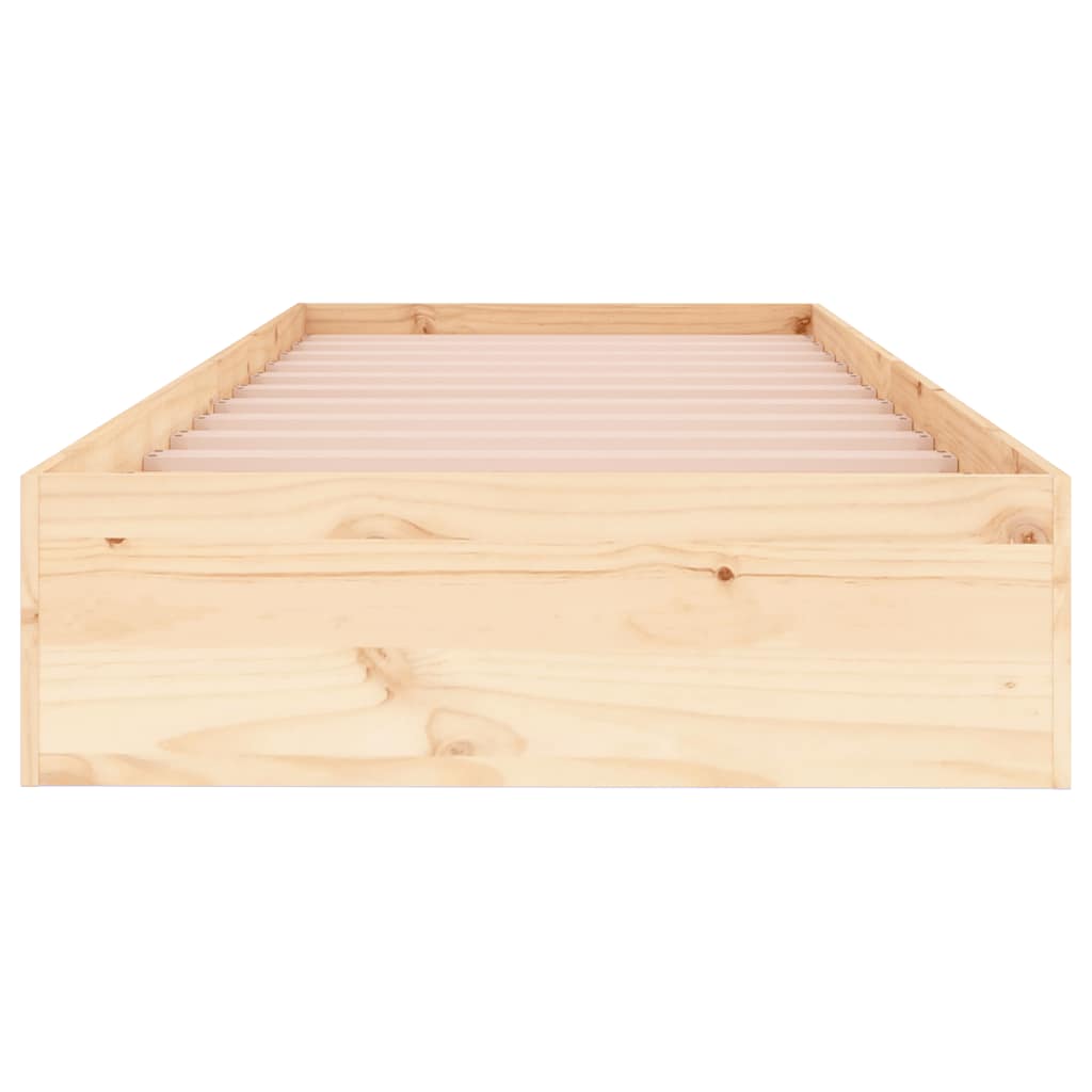 Solid Wood Small Single Bed Frame 75x190 cm - No Mattress