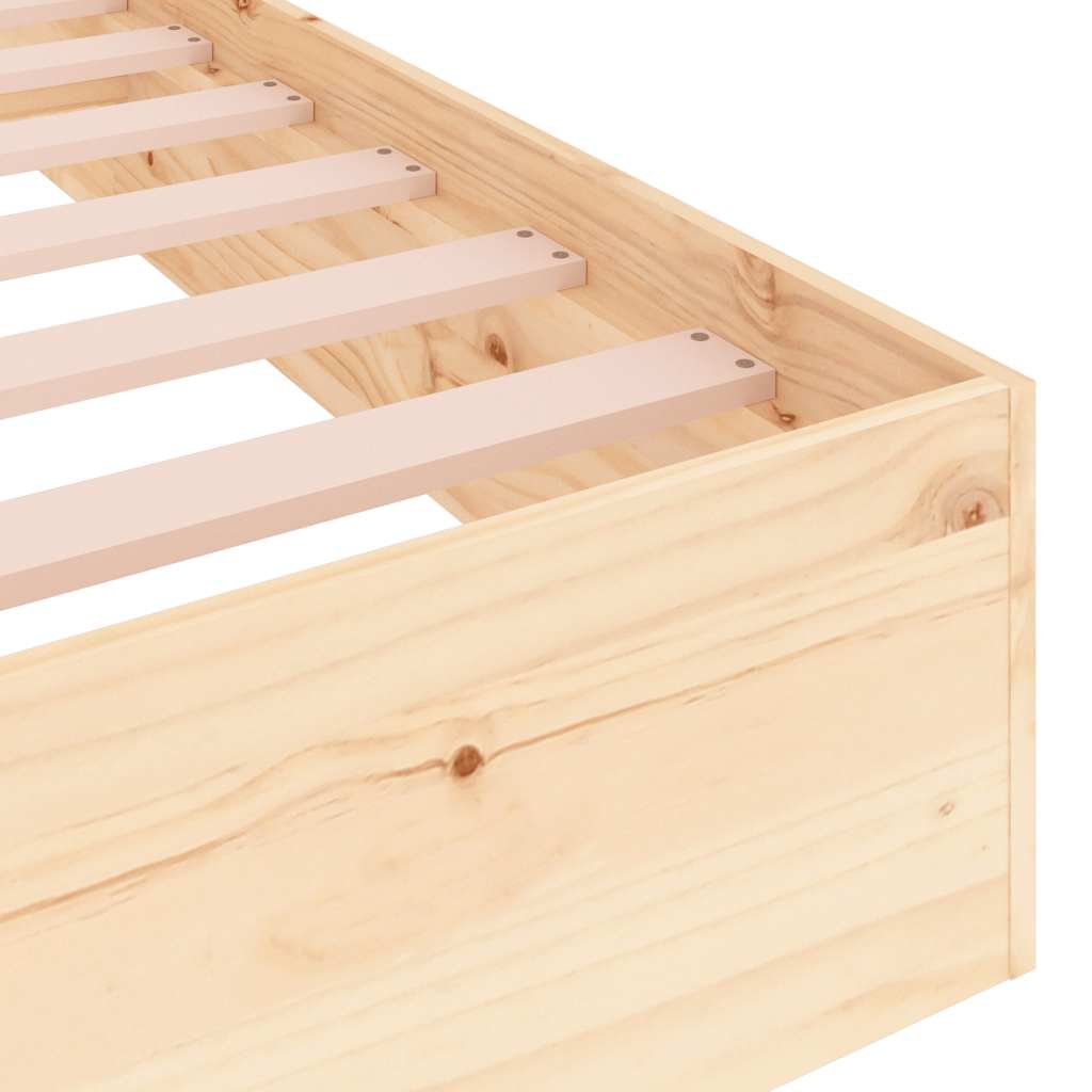 Solid Wood Small Single Bed Frame 75x190 cm - No Mattress