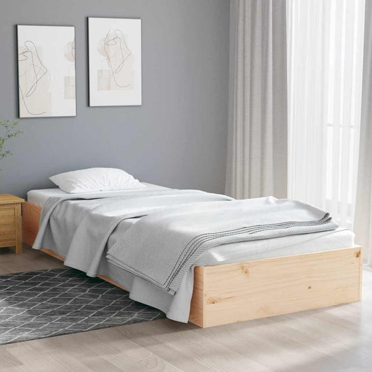 Solid Wood Small Single Bed Frame 75x190 cm - No Mattress