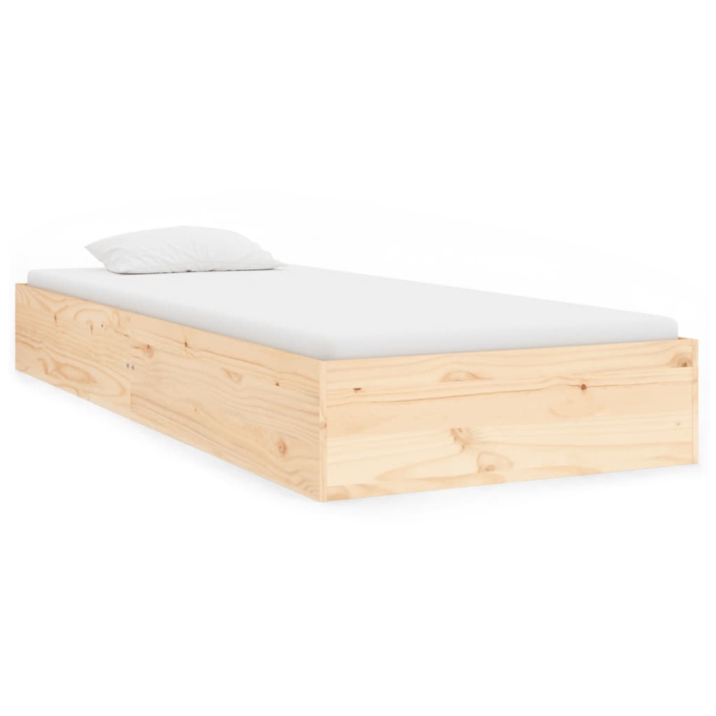 Solid Wood Single Bed Frame 90x190 cm - No Mattress Included