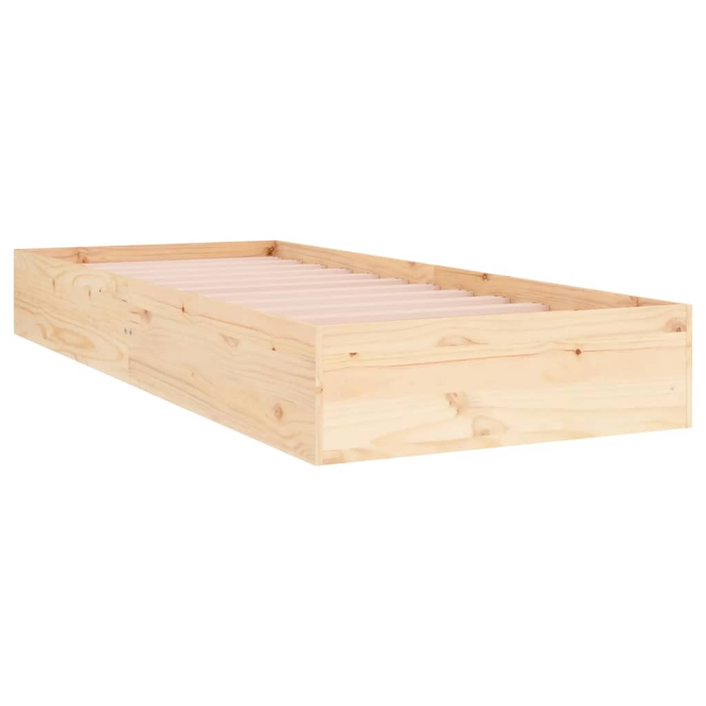 Solid Wood Single Bed Frame 90x190 cm - No Mattress Included