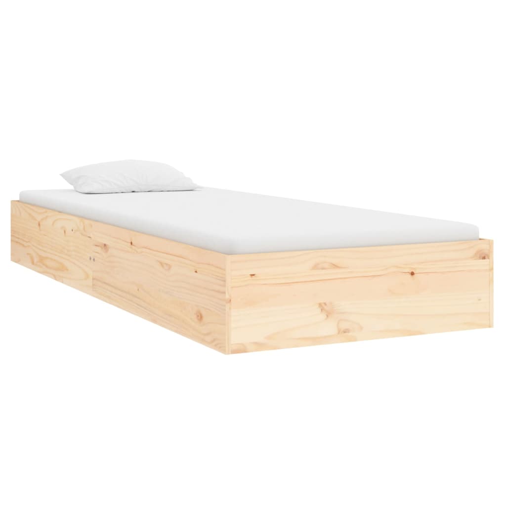 Solid Wood Single Bed Frame 90x190 cm - No Mattress Included