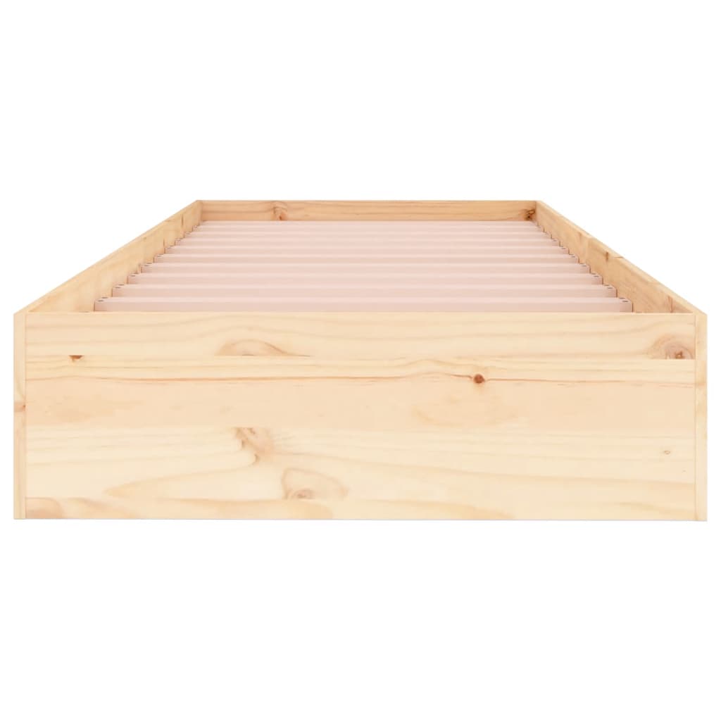 Solid Wood Single Bed Frame 90x190 cm - No Mattress Included