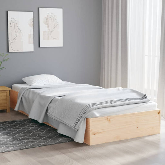 Solid Wood Single Bed Frame 90x190 cm - No Mattress Included