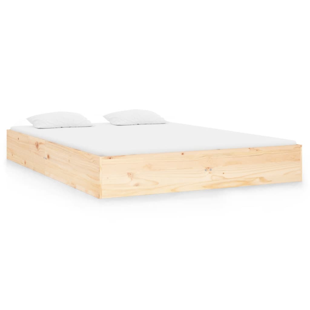 Solid Wood Double Bed Frame 135x190 cm - Durable & Stylish