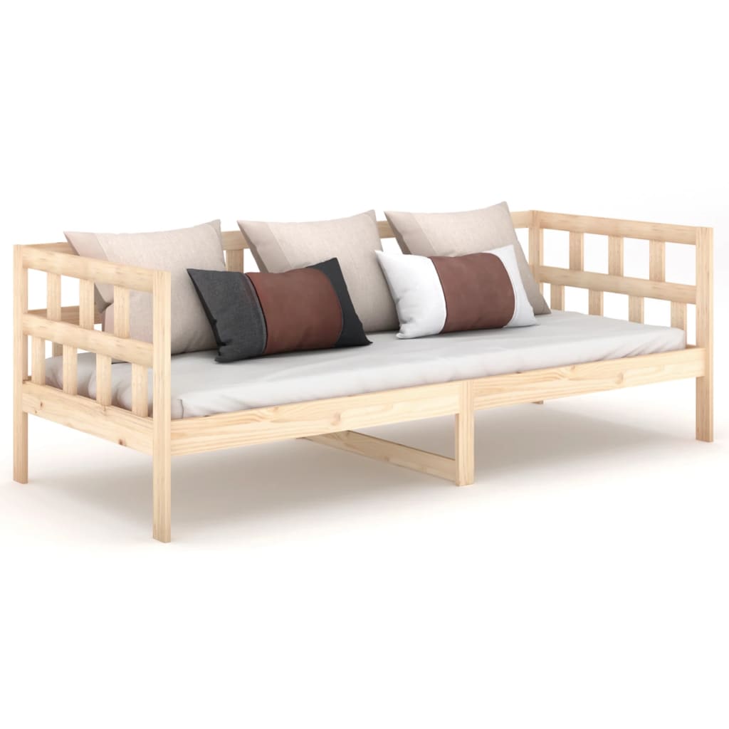 Solid Pine Wood Day Bed Frame 80x200 cm - Mattress Not Included