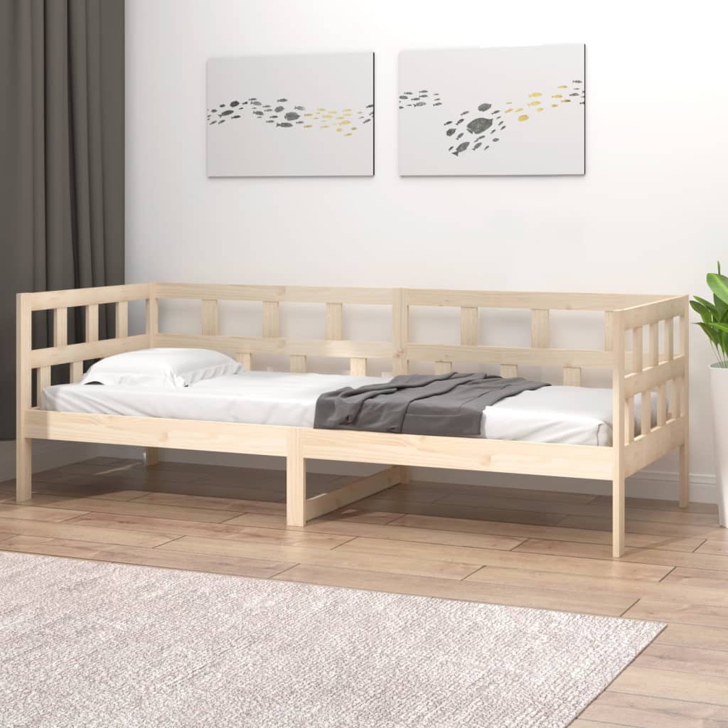 Solid Pine Wood Day Bed Frame 80x200 cm - Mattress Not Included