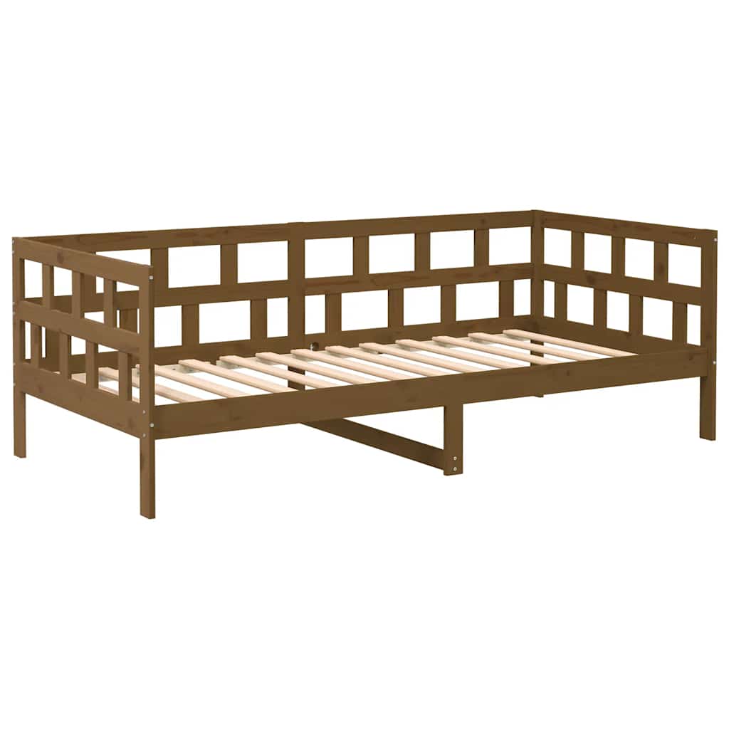 Honey Brown Solid Pine Wood Day Bed - 80x200 cm (Mattress Excluded)