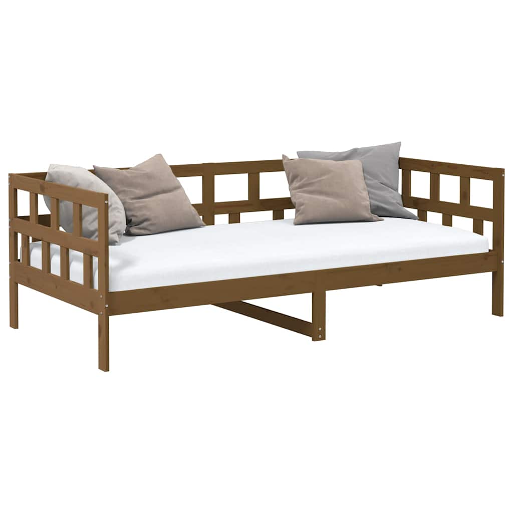 Honey Brown Solid Pine Wood Day Bed - 80x200 cm (Mattress Excluded)