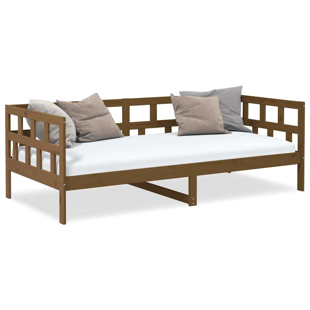 Honey Brown Solid Pine Wood Day Bed - 80x200 cm (Mattress Excluded)