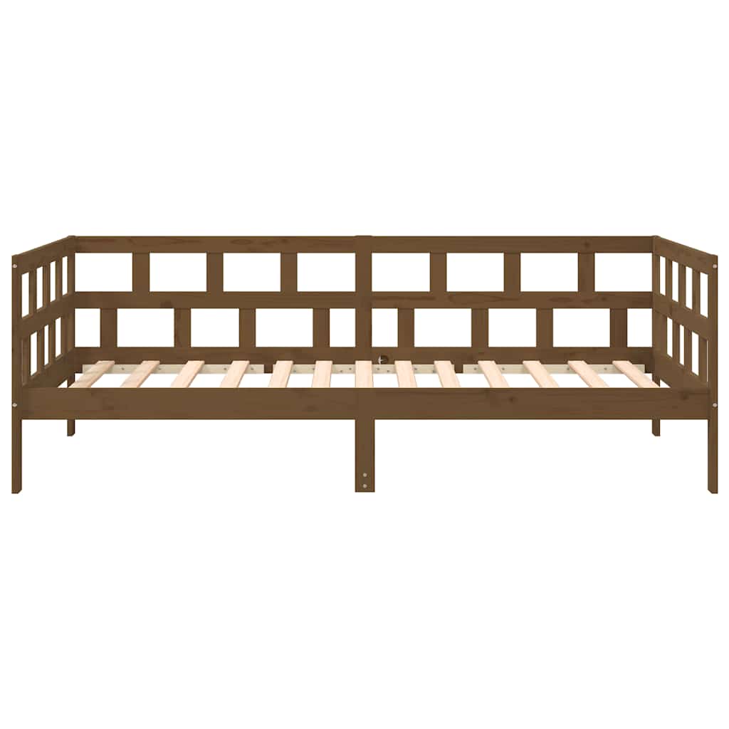 Honey Brown Solid Pine Wood Day Bed - 80x200 cm (Mattress Excluded)