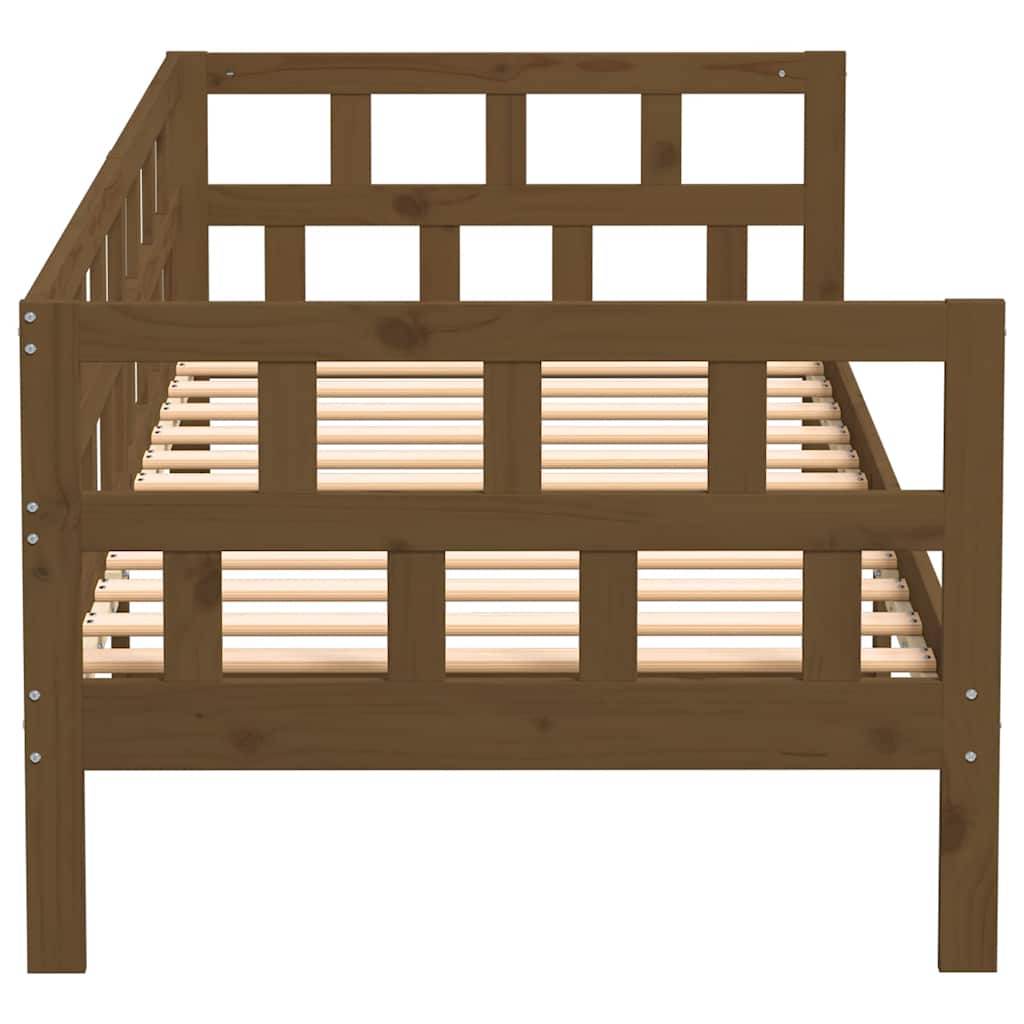 Honey Brown Solid Pine Wood Day Bed - 80x200 cm (Mattress Excluded)