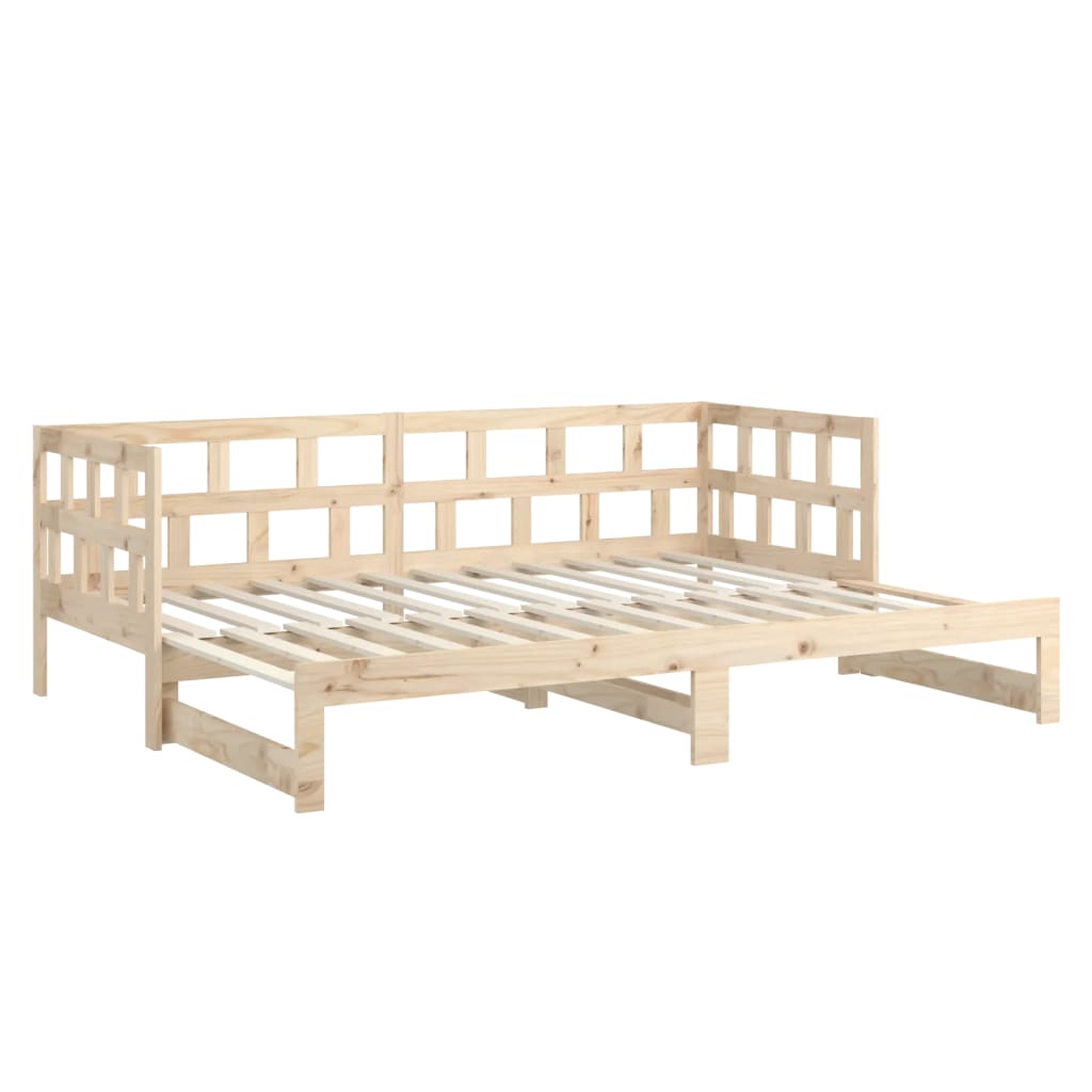 Solid Pine Wood Pull-out Day Bed Frame 2x(90x200) cm | No Mattress