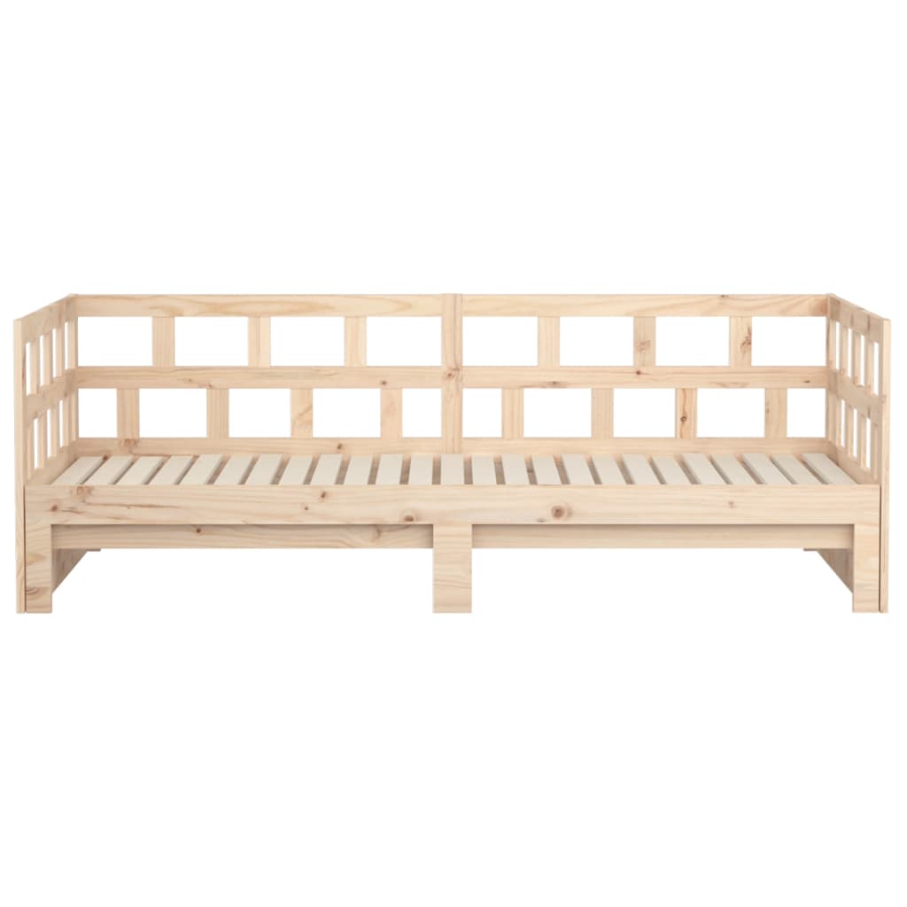 Solid Pine Wood Pull-out Day Bed Frame 2x(90x200) cm | No Mattress