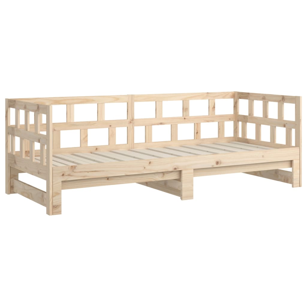 Solid Pine Wood Pull-out Day Bed Frame 2x(90x200) cm | No Mattress