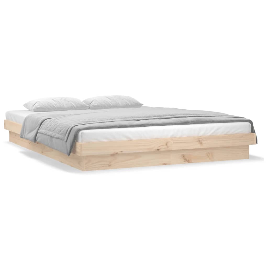 LED Bed Frame without Mattress Super King Solid Wood