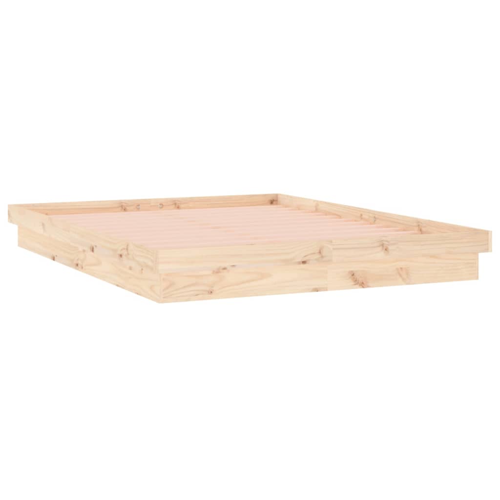 LED Bed Frame without Mattress Super King Solid Wood
