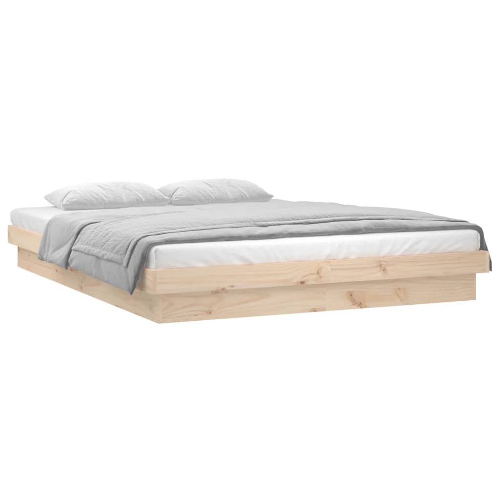 Solid Wood LED Bed Frame - Small Double, No Mattress Included