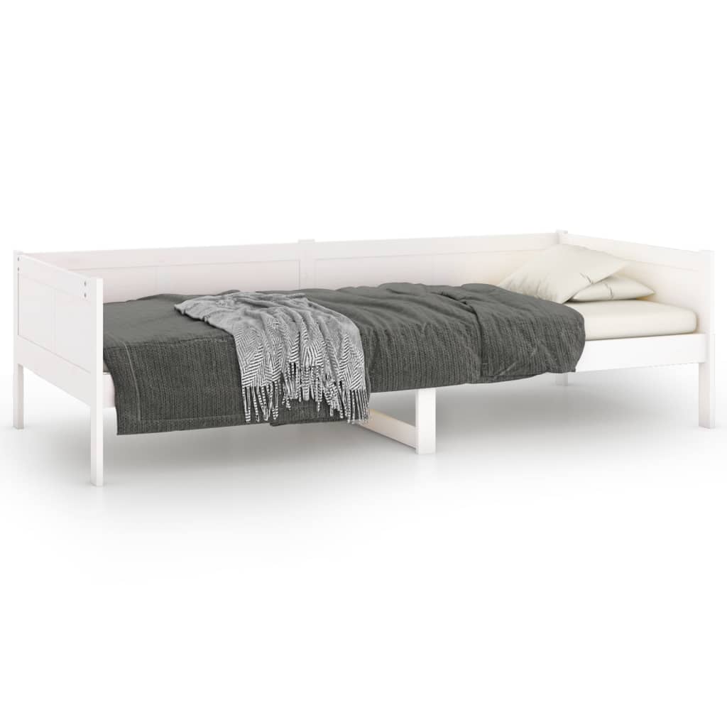 White Solid Pine Wood Day Bed Frame 90x190 cm - No Mattress Included