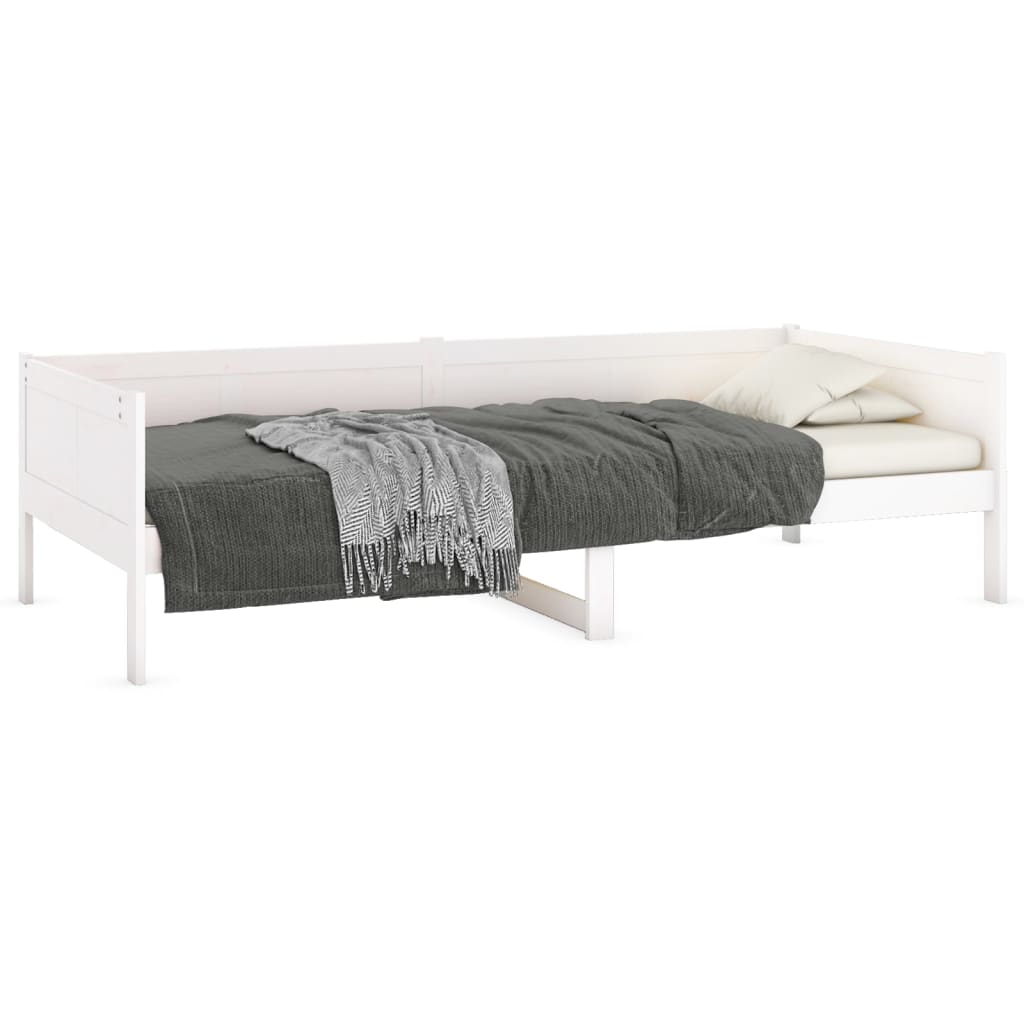 White Solid Pine Wood Day Bed Frame 90x190 cm - No Mattress Included