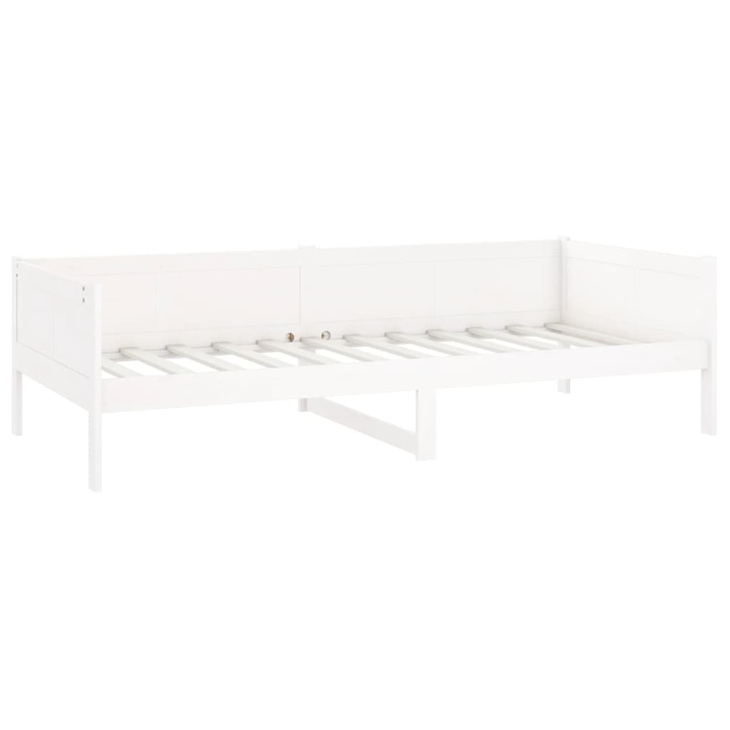 White Solid Pine Wood Day Bed Frame 90x190 cm - No Mattress Included